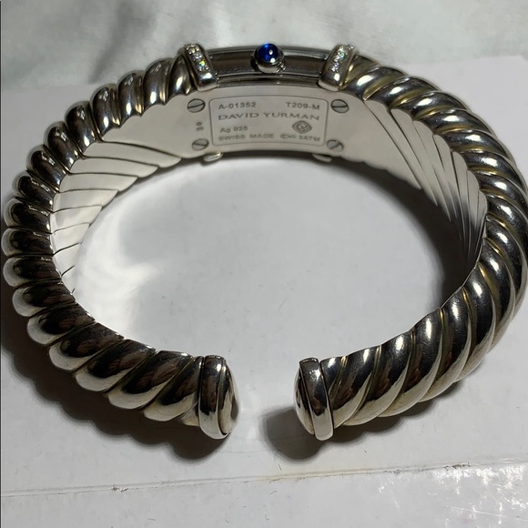 David Yurman T-209M 925 Diamond Bezel Cuff watch - Picture 6 of 11